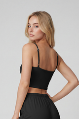 Women's Fake Two-Piece Cami Tank Top With Built-In Pads