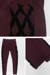 Women's Athletic High-Waisted Leggings with Side Mesh Panels