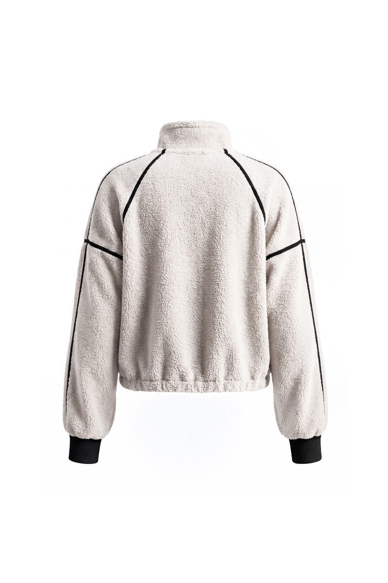 Women's Fall Half Zip Stand Block Drawstring Hem Sweatshirts