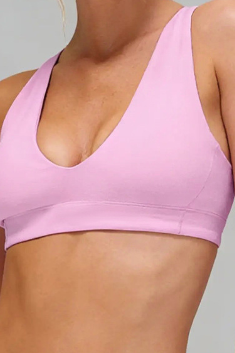 Women's Athletic Deep V-Neck Bra & Shorts 2 Piece Set