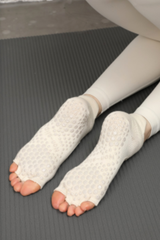 Women's Solid Color Pilates Yoga Grip Five-Toe Socks