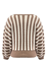 Women's Fall Cropped Color Block Striped Knit Sweater