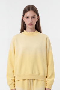 Women's Fall Fleece Vintage Gradient Mock Neck Sweatshirt