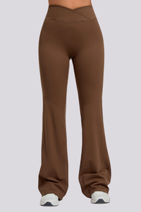 Women's Athletic Naked Feel Cross Waist Yoga Flared Pants
