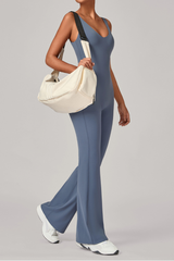 Women's Athletic U-neck Backless One-piece Jumpsuits