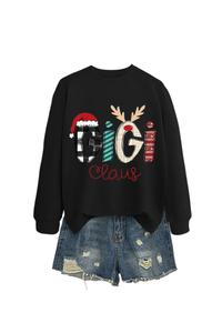Christmas Print Crew Neck Loose Pullover Sweatshirt