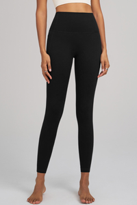 High-waist, snug-fitting athletic pants