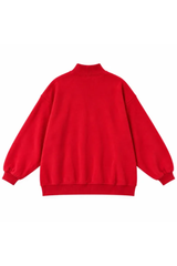 Women's Fall Oversized Letter Print Mockneck Sweatshirt
