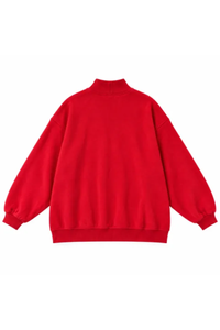 Women's Fall Oversized Letter Print Mockneck Sweatshirt