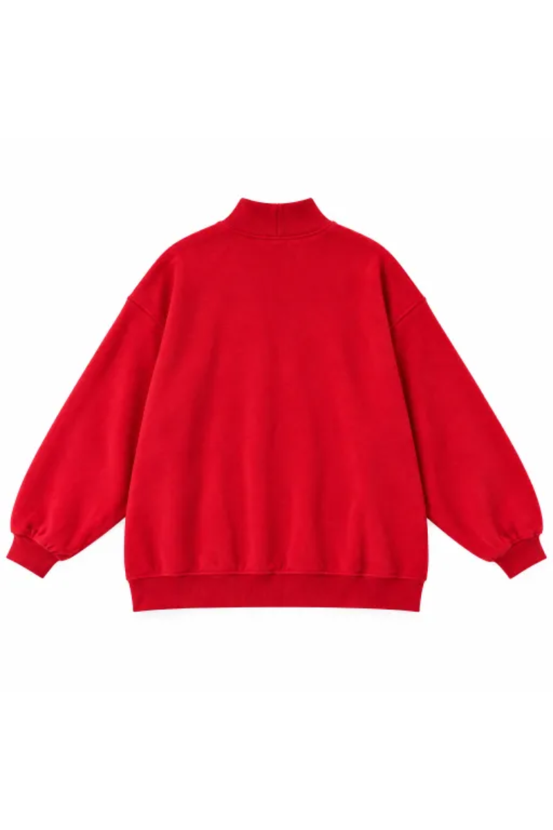 Women's Fall Oversized Letter Print Mockneck Sweatshirt