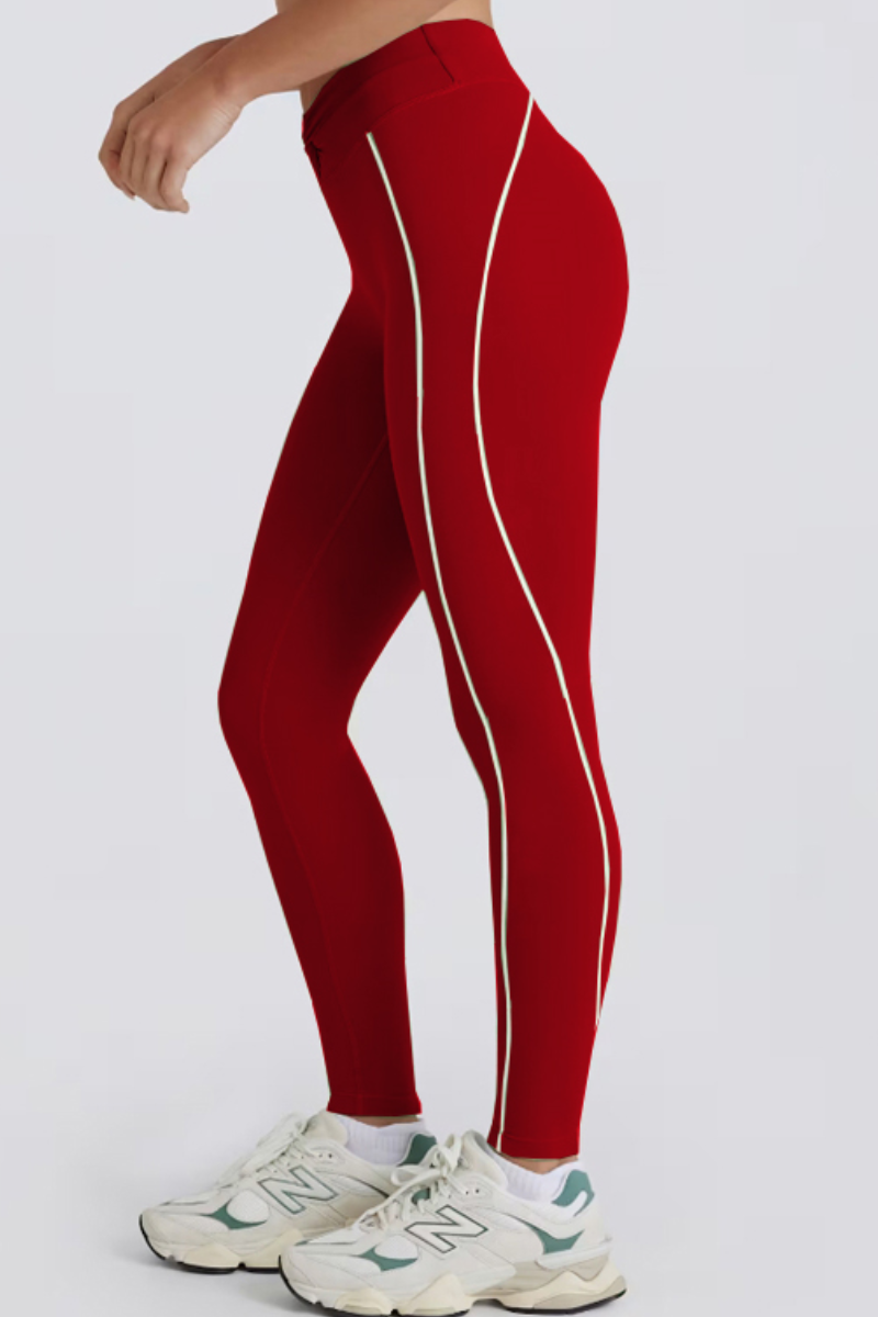 Women's Twist Contrast Line Butt-Lifting Yoga Leggings
