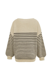 Women's Striped Color Block Oversized Knit Sweater
