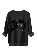 Women's Fall Boo Graphic Polka Dot Print Halloween Pullover