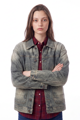 Women's Vintage Wash Relaxed Denim Jacket