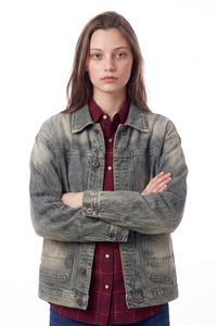 Women's Vintage Wash Relaxed Denim Jacket