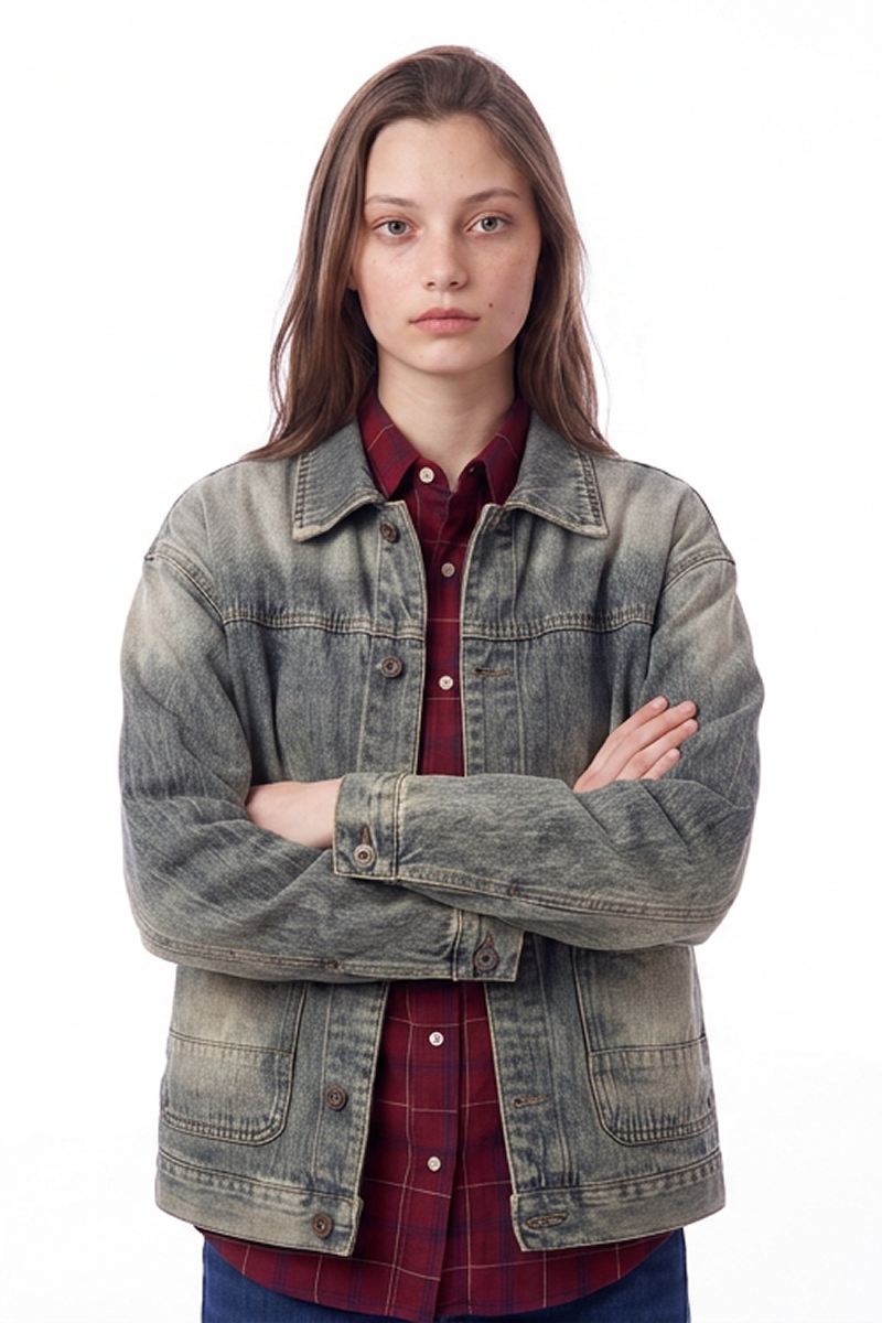 Women's Vintage Wash Relaxed Denim Jacket