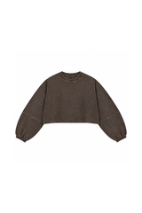 Womens Vintage Washed Cropped Crewneck Sweatshirt