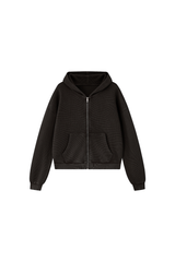 Unisex Fall Vintage Washed Waffle Full Zip Up Hooded Jacket