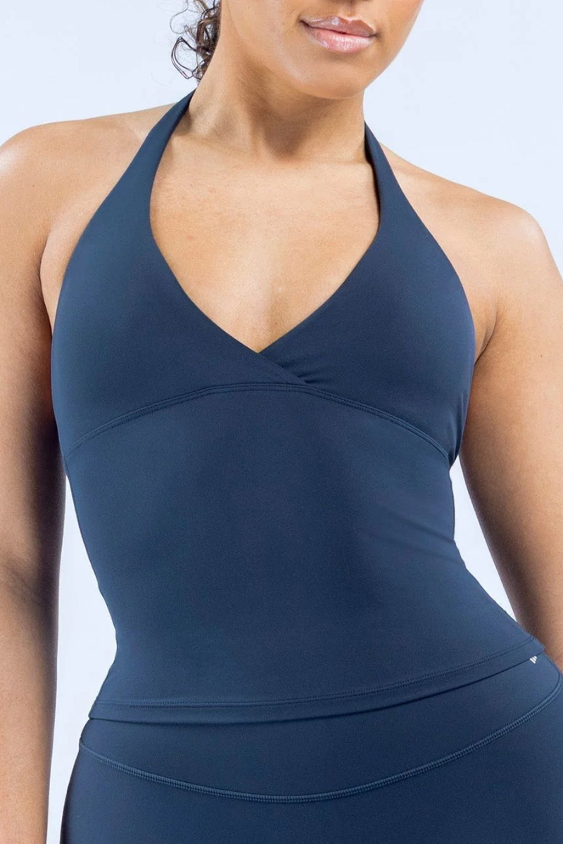 Women's Halter Deep‑V Waist‑Cinching Sports Tank Top
