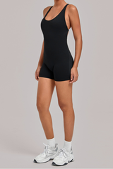 Women's U-neck Cross Back Adjustable Backless Jumpsuit