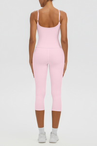 Women's Athletic Tank Top & High Waist Capri Leggings Set