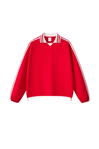 Unisex Preppy Fall 100% Cotton Side Striped Trim Sweatshirt
