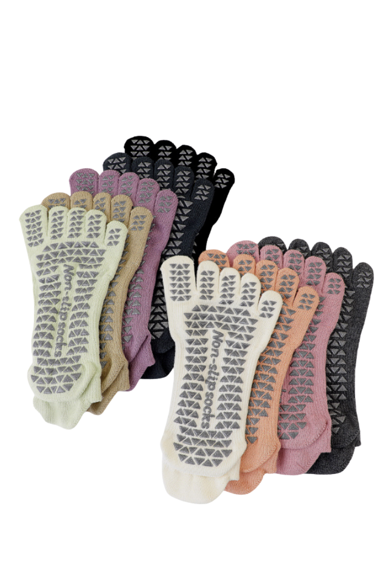 Women's Cut-Out Pilates Yoga Grip Five-Toe Socks