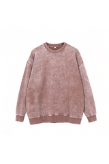 Unisex Fall Washed Vintage Drop Shoulder Relaxed Pullover