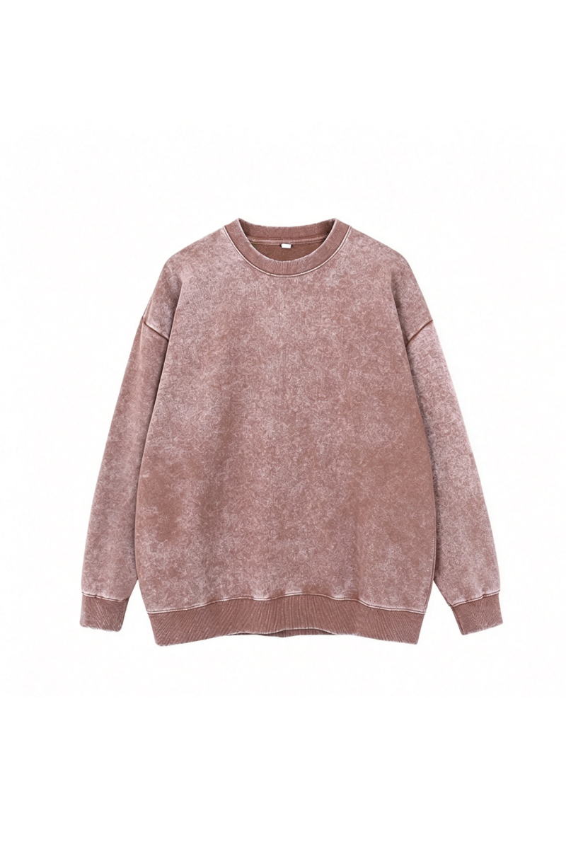 Unisex Fall Washed Vintage Drop Shoulder Relaxed Pullover