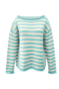 Women's Fall Crew Neck Striped Thin Lazy Knit Sweater