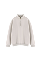 Unisex Fall Vintage Fleece Washed 1/4 Zip Mockneck Sweatshirt