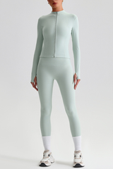 Women's Bare Feel Slim Fit Stand Callor Jacket & Leggings Yoga Set