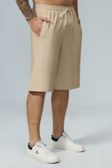 Men's Soft Drawstring Relaxed Fit Knee-Length Casual Shorts