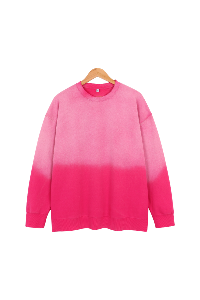 Unisex Fall Washed Vintage Gradient Crew Neck Sweatshirt