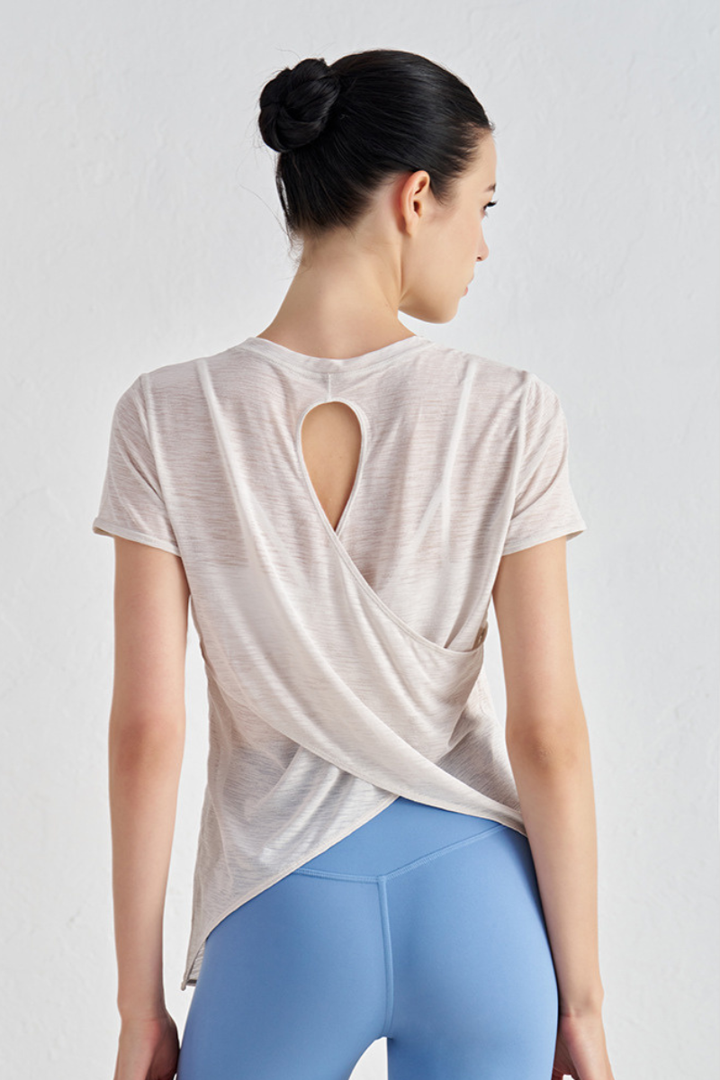 Women's Cut Out Lightweight Breathable Sports Yoga T-shirt
