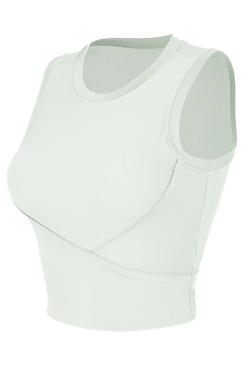 Women's Summer High-Elastic Padded Ribbed Sports Tank Top