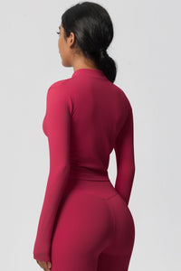 Women's round neck front zipper sports jacket