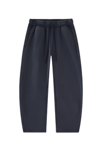 Unisex Fall Fleece Elastic Waist Curved Wide Leg Sweatpants