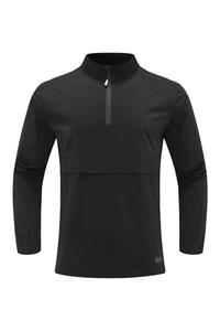 Men's Color Block Half Zip Mock Neck Outdoor Pullover Jacket