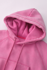 Women's Washed Short Hooded Sweatshirt