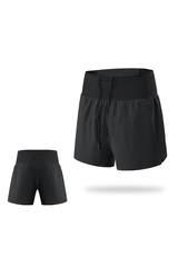 Men High Waist Multi-Pocket 2-in-1 Running Shorts