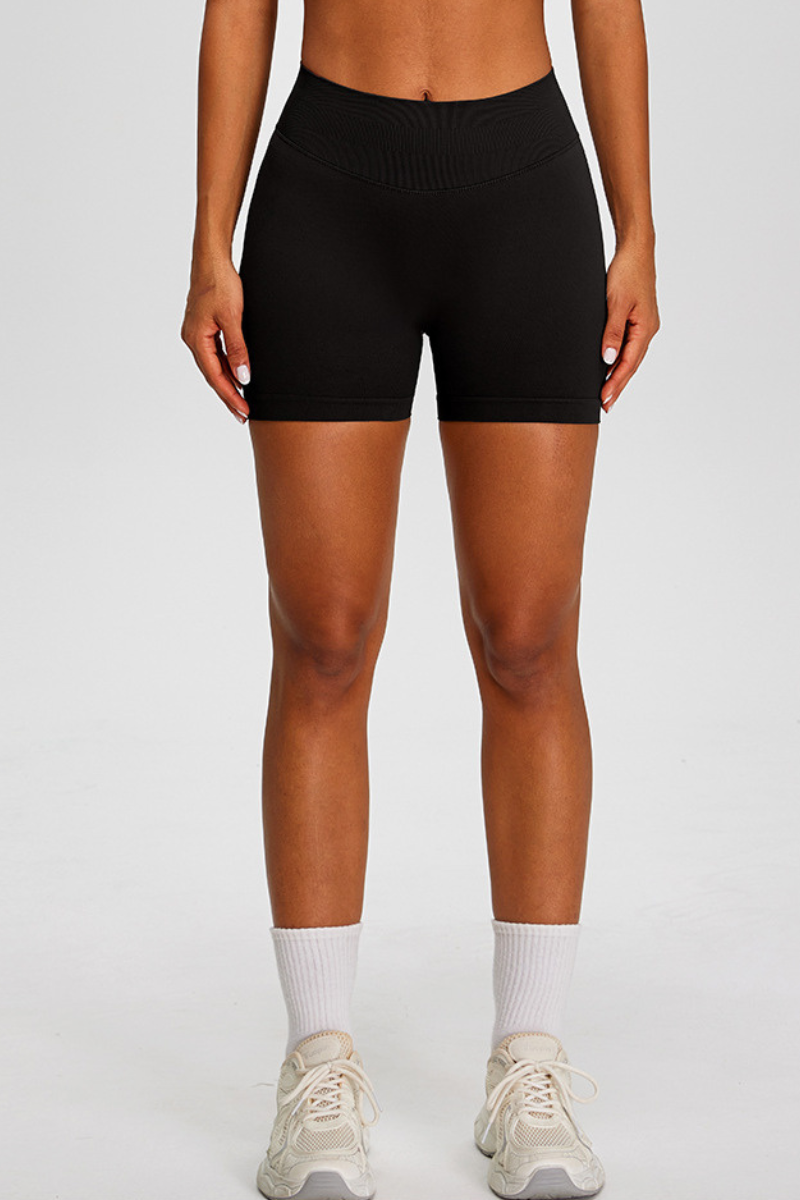 Women's Seamless Pleated Buttocks Lift Sports Yoga Shorts