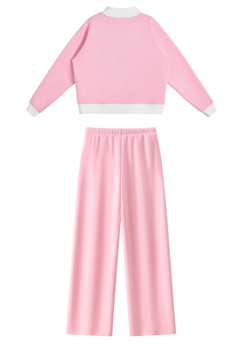 Women's Fall Fleece Mock Neck Sweatsh & Sweatpants Set