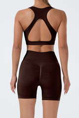 Women's Sports Seamless Set:U-neck Bra And Shorts