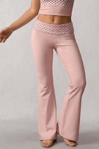 Women's Polka Dot Set:Tie-Back Cropped Tank Top & Flare Pant