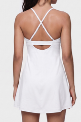 Women's Cross Back Tennis Mini Dress With Built‑In Shorts