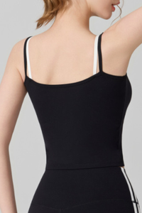 Women's Color‑Contrast Faux Two‑Piece Sports Cami Top