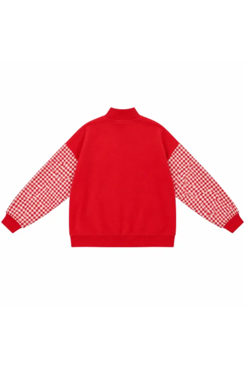 Women's Fall Christmas Letter Embroidery Mockneck Sweatshirt