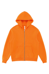 Unisex Fall 350G  Fleece Zip Up Relaxed  Solid Jacket