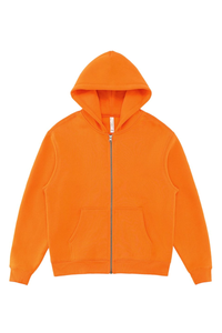 Unisex Fall 350G  Fleece Zip Up Relaxed  Solid Jacket